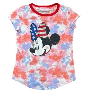 Disney Minnie Mouse Tie Dye Patriotic T-shirt S